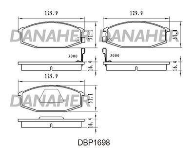 DBP1698 DANAHER Комплект тормозных колодок, дисковый тормоз