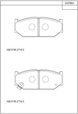 KD3796H ASIMCO Комплект тормозных колодок, дисковый тормоз