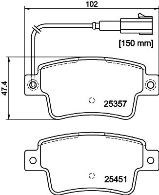 PCP1573 DON Комплект тормозных колодок, дисковый тормоз
