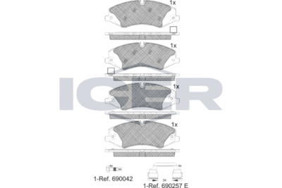 181957203 ICER Комплект тормозных колодок, дисковый тормоз