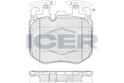182265 ICER Комплект тормозных колодок, дисковый тормоз