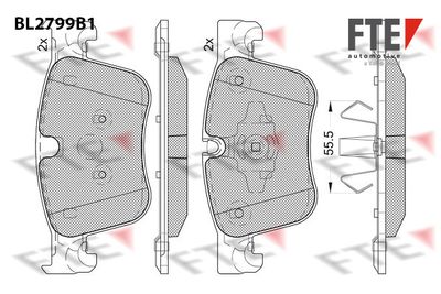 9011096 FTE Комплект тормозных колодок, дисковый тормоз