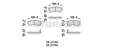 AB0157 BRAXIS Комплект тормозных колодок, дисковый тормоз