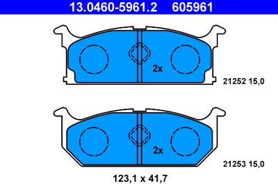 13046059612 ATE Комплект тормозных колодок, дисковый тормоз