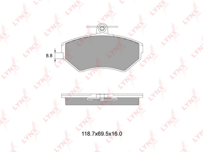 BD8009 LYNXauto Комплект тормозных колодок, дисковый тормоз