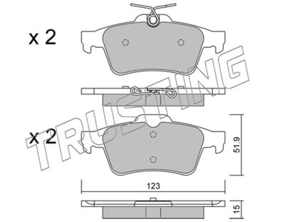 3463 TRUSTING Комплект тормозных колодок, дисковый тормоз