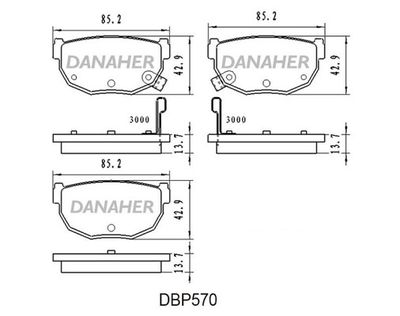 DBP570 DANAHER Комплект тормозных колодок, дисковый тормоз