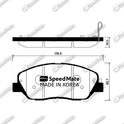SMBPH044 SpeedMate Комплект тормозных колодок, дисковый тормоз