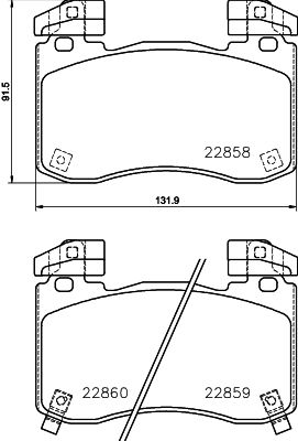 8DB355039451 HELLA PAGID Комплект тормозных колодок, дисковый тормоз