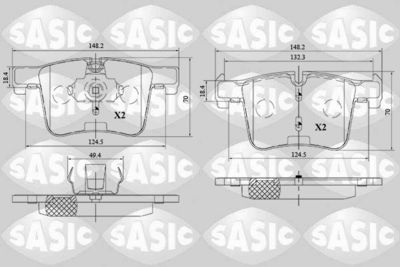6216173 SASIC Комплект тормозных колодок, дисковый тормоз