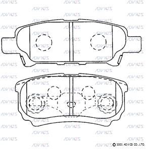 SN895 ADVICS Комплект тормозных колодок, дисковый тормоз