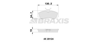 AA0191 BRAXIS Комплект тормозных колодок, дисковый тормоз