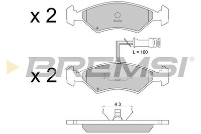 BP2163 BREMSI Комплект тормозных колодок, дисковый тормоз