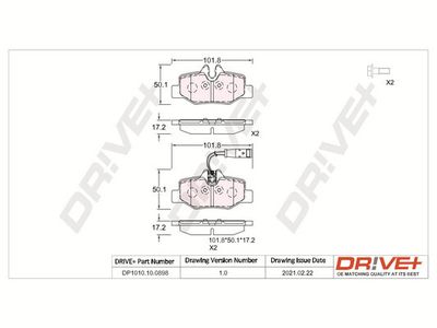 DP1010100898 Dr!ve+ Комплект тормозных колодок, дисковый тормоз