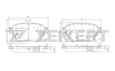 BS1527 ZEKKERT Комплект тормозных колодок, дисковый тормоз