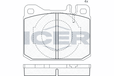 180511 ICER Комплект тормозных колодок, дисковый тормоз