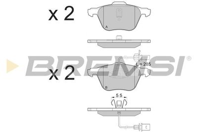 BP3076 BREMSI Комплект тормозных колодок, дисковый тормоз