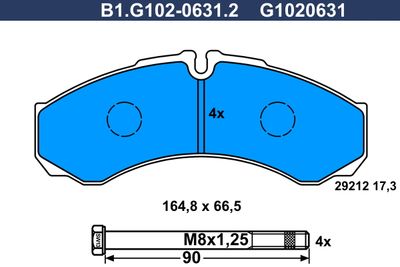B1G10206312 GALFER Комплект тормозных колодок, дисковый тормоз