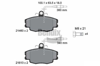 BPD1792 BENDIX Braking Комплект тормозных колодок, дисковый тормоз