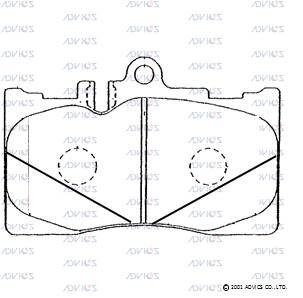 A1N009 ADVICS Комплект тормозных колодок, дисковый тормоз