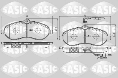 6210017 SASIC Комплект тормозных колодок, дисковый тормоз