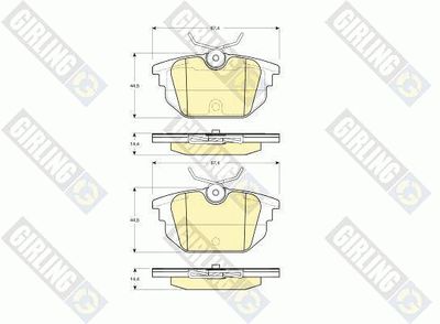 6113331 GIRLING Комплект тормозных колодок, дисковый тормоз