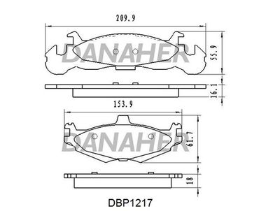 DBP1217 DANAHER Комплект тормозных колодок, дисковый тормоз