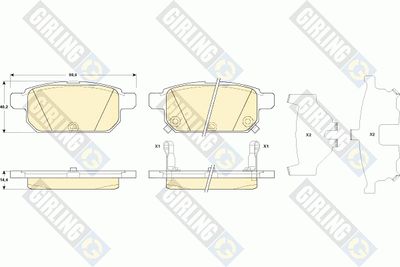 6135299 GIRLING Комплект тормозных колодок, дисковый тормоз