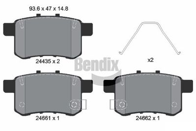 BPD2148 BENDIX Braking Комплект тормозных колодок, дисковый тормоз