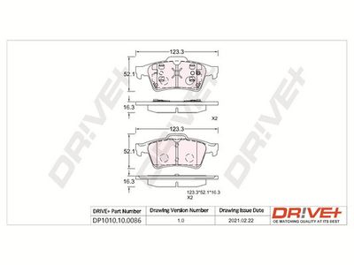 DP1010100086 Dr!ve+ Комплект тормозных колодок, дисковый тормоз
