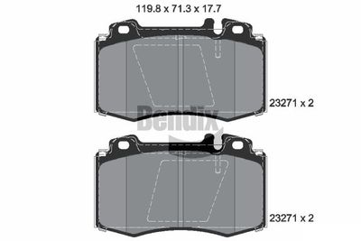 BPD1398 BENDIX Braking Комплект тормозных колодок, дисковый тормоз