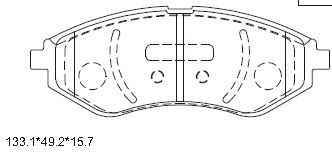 KD9725 ASIMCO Комплект тормозных колодок, дисковый тормоз