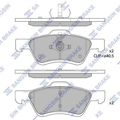 SP1497A Hi-Q Комплект тормозных колодок, дисковый тормоз