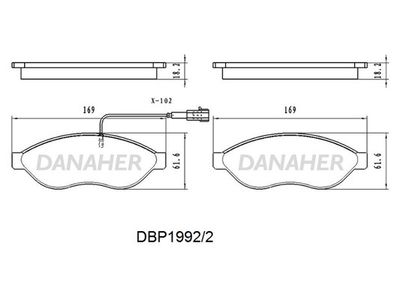 DBP19922 DANAHER Комплект тормозных колодок, дисковый тормоз
