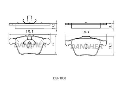 DBP1968 DANAHER Комплект тормозных колодок, дисковый тормоз