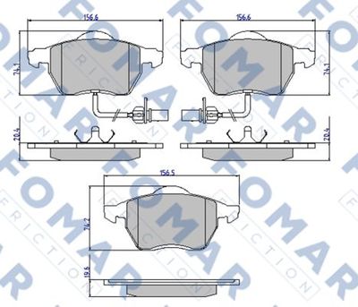 FO906581 FOMAR Friction Комплект тормозных колодок, дисковый тормоз