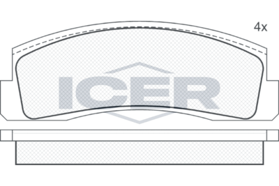 180269 ICER Комплект тормозных колодок, дисковый тормоз