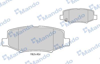 MBF015495 MANDO Комплект тормозных колодок, дисковый тормоз