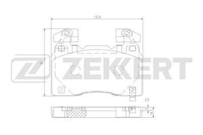 BS3050 ZEKKERT Комплект тормозных колодок, дисковый тормоз