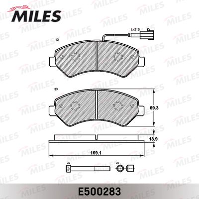 E500283 MILES Комплект тормозных колодок, дисковый тормоз