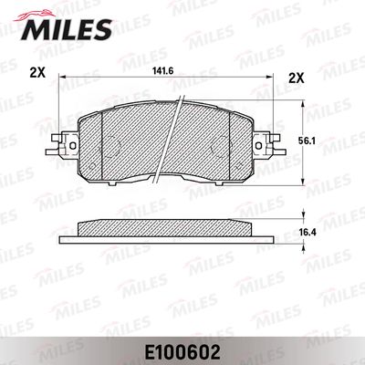 E100602 MILES Комплект тормозных колодок, дисковый тормоз