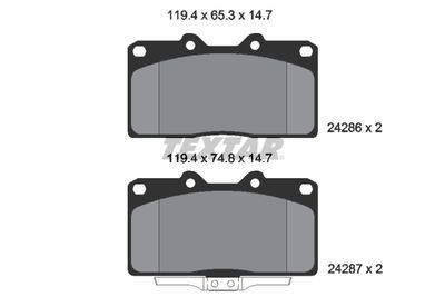 2428601 TEXTAR Комплект тормозных колодок, дисковый тормоз