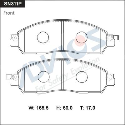 SN311P ADVICS Комплект тормозных колодок, дисковый тормоз