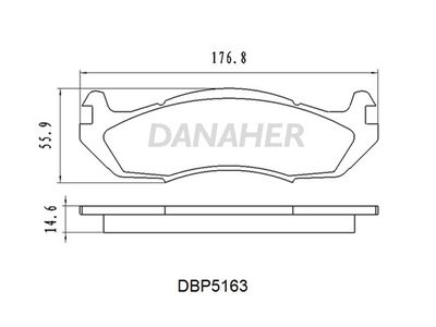 DBP5163 DANAHER Комплект тормозных колодок, дисковый тормоз
