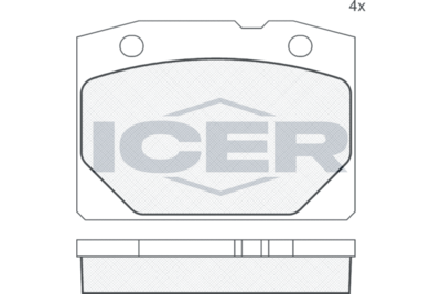180155 ICER Комплект тормозных колодок, дисковый тормоз