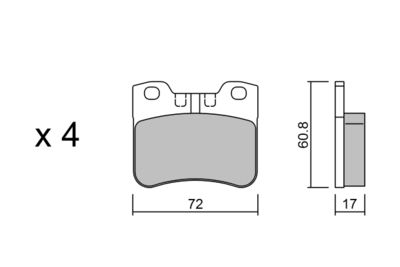 BPPE1016 AISIN Комплект тормозных колодок, дисковый тормоз