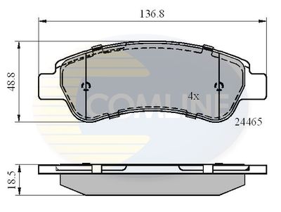 CBP01604 COMLINE Комплект тормозных колодок, дисковый тормоз