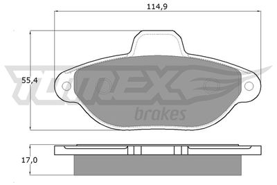 TX1241 TOMEX Brakes Комплект тормозных колодок, дисковый тормоз