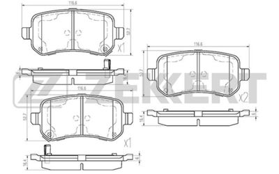 BS1126 ZEKKERT Комплект тормозных колодок, дисковый тормоз