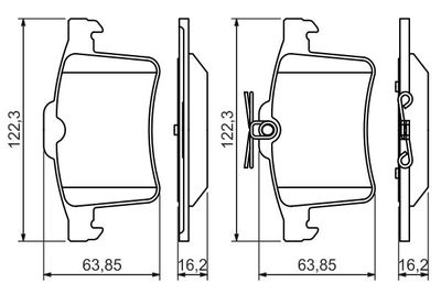 0986494480 BOSCH Комплект тормозных колодок, дисковый тормоз